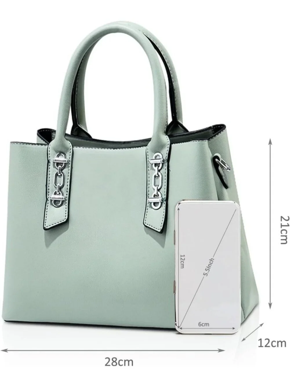 Chic Women's Tote Handbag - Stylish Top Handle & Casual Shoulder Bag - PU